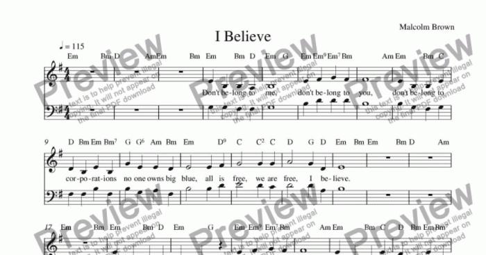 believe sheet music piano