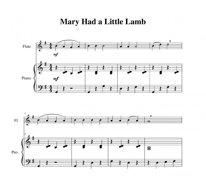 mary had little lamb sheet music