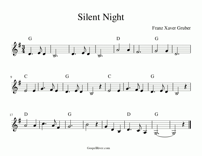 silent night piano sheet music accompaniment instrumental choral pages