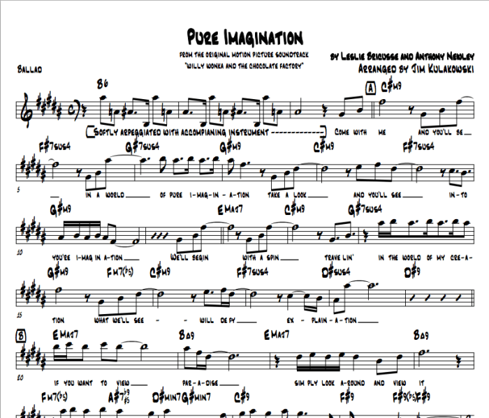 pure imagination sheet music pdf terbaru